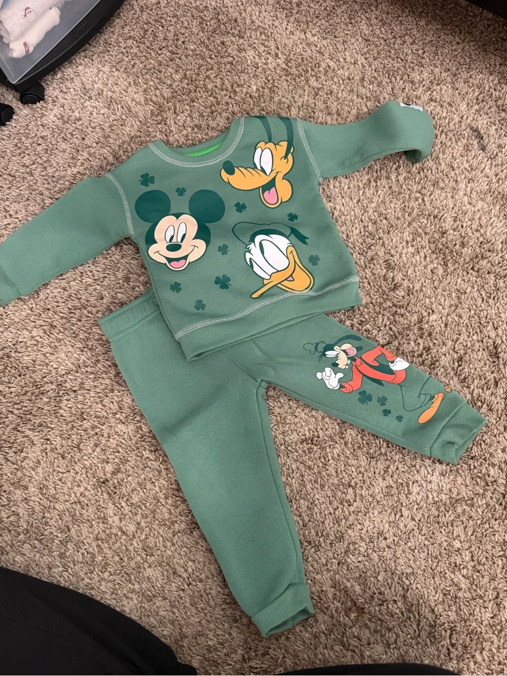 Disney Green Mickey & Friends Two-Piece Pajama Set
